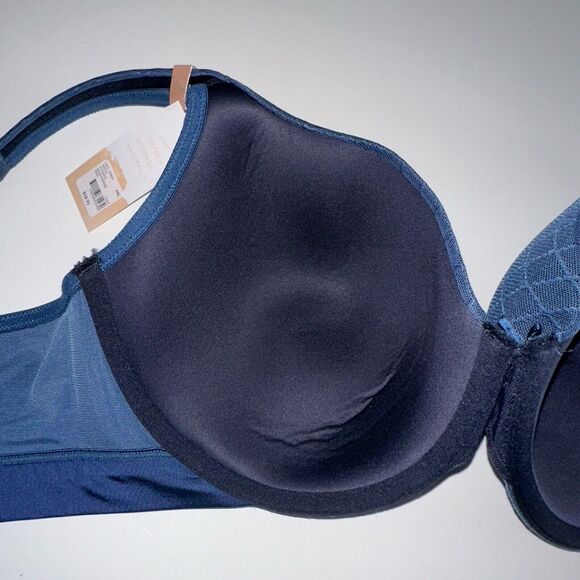 Cacique Blue Lightly Lined T-Shirt Bra NWT Size 44C Underwire Diamond Pattern - Picture 9 of 11